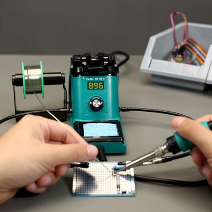 YIHUA 926 III Soldering Iron Station Kit with 12-IN-1 Helping Hands, Solder Dispenser, Lead-Free Solder, 6 Soldering Tips, Desoldering Pump