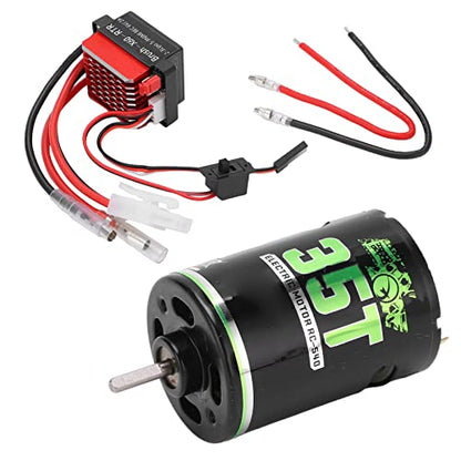 RC Brushed Motor,High Torque Low Noise Dual Mode 540 Motor 360A ESC for 1/10 Scale Off-Road Trucks SUVs Crawlers - size: 35T
