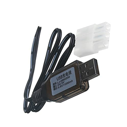 Heyiarbeit L6.2-3P USB Charging Cable for RC Car 9.6V 200mA Ni-MH Ni-CD Battery 1pcs - size: L6.2-3P 1Pcs