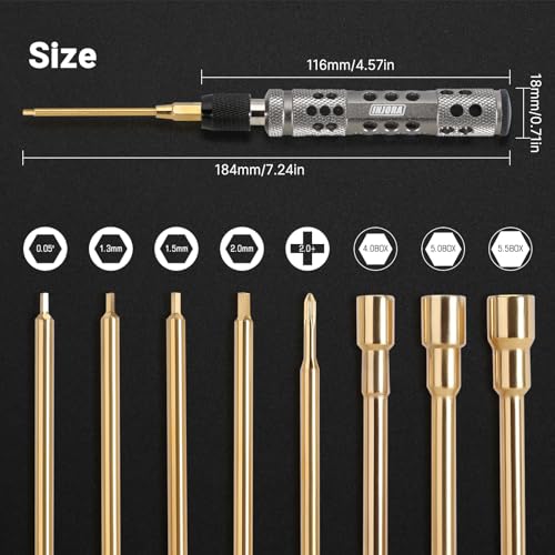 INJORA 8 in 1 RC Tool Kit, Hex & Nut Screwdriver For SCX24 TRX4M Ascent-18