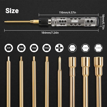 INJORA 8 in 1 RC Tool Kit, Hex & Nut Screwdriver For SCX24 TRX4M Ascent-18