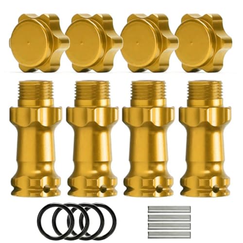 Aluminum 17mm Wheel Hub Hex 30MM Extension Adapter with Pins + O Ring for 1/8 HSP RC Hobby Car Buggy Monster Truck 2 Sets(Yellow) - color: Yellow