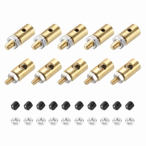 MECCANIXITY Linkage Stoppers Connecting Servo Arm, Push Rod with Nut and Screw for RC Airplane, D4x1.2mm D5x3mm 10 Pcs - size: D4x1.2mm; D5x3mm