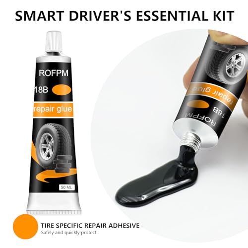 Tire Repair Rubber Cement Kit 100ml, Tire Sidewall Repair Glue Black | Automotive Tire Repair Adhesive Kit for Car, Trunk, Jeep, Rc, Bike, Motorcycle, Bicycle