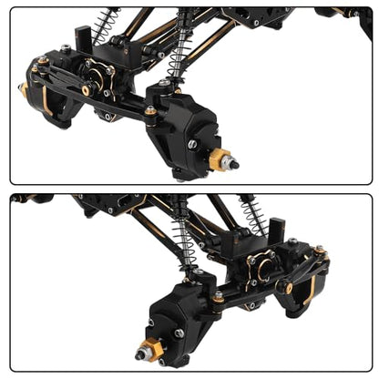 Brass Assembled Car Chasiss Frame Kit with Axles Bumper Gearbox for Axial 1/24 AX24 4WS XC Crawler Truck Model RC Upgrade Parts