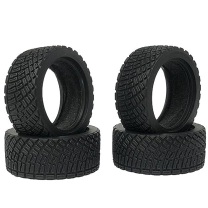 4PCS 65mm RC Rally Car Rubber Tires and Plastic Plating Wheel Rims Set 12mm Hex for 1/10 RC On-Road Rally Drift Racing Car for HSP Tamiya Sakura HPI WR8 HSP TT02 WLtoys (Gold Silver) - color: Gold Silver