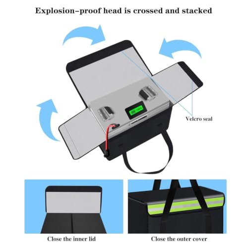 36*25*20cm Lipo Safe Bag Fireproof Bag for Lipo Battery Pack Storage Charging Transport,Home Office Travel Fireproof Safe Storage for Cash Valuables Jewelry Passport Power bank Lipo Battery - size: 360*250*200mm