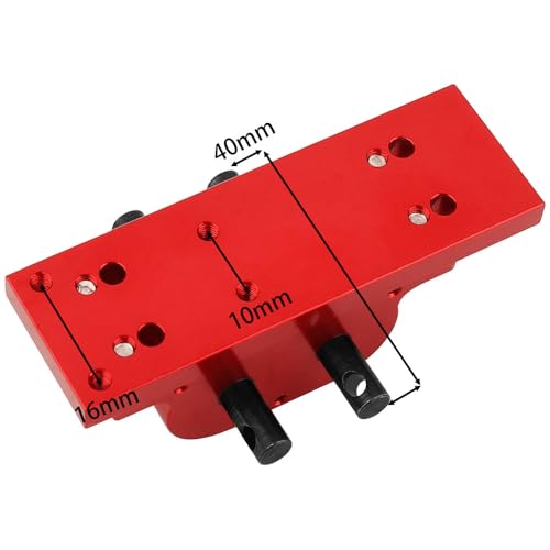 Metal Alloy 1:1 Transfer Case Gearbox Transmission with Mount Plate for Axial SCX10 D90 1/10 RC Crawler 1/14 Tamiya Tractor Truck Upgrade Parts (red) - color: Red