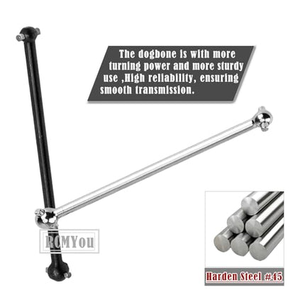 Centor Drive Shaft Dogbone Upgrades for 1/8 Typhon 6s Blx,Outcast 6S BLX,Notorious 6S BLX,2pcs Centor Driveshaft Axles Dogbone Part,Harden Metal #45 Hop ups,More Power 2022,Black