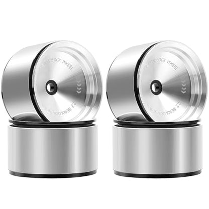 2.2" Heavy Beadlock Wheels, 9mm Offset for TRX4 SCX10 | Vintage Style Aluminum Beadlock Wheels Hubs for 1/10 RC Crawler VS4-10 Gen7/8 Upgrades