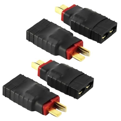 4 Pack Male Deans-T Plug Connector Adapter Compatible with TRX Wireless Converter for RC Battery Charger Slash Conversion Adapter with Storage Box