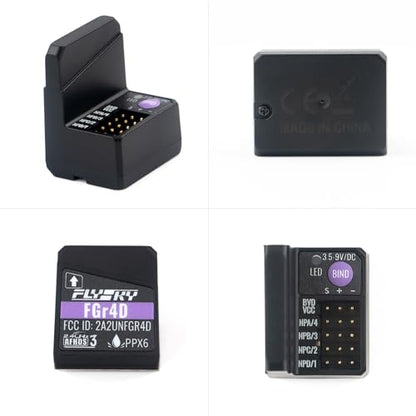 FGr4D Receiver Built-in Dual-Antenna PWM/PPM/i-BUS2/S.Bus/i-Bus Output Receiver for All AFHDS 3 Transmitter, Black