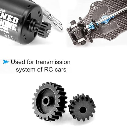 32P Hardened Pinion Gear Set 1/8 Inch Hole Metal Pinion Gear 15T 16T 17T 18T 19T 3.175mm RC Motor Pinion Gear Kit for 1/10 RC Car - style: 15 16 17 18 19T