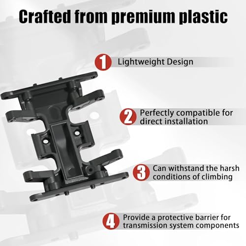 Plastic SCX24 Skid Plate Chassis Accessories, Protective Plate Center Gearbox Mount for Axial SCX24 Deadbolt C10 JLU Gladiator Bronco 1/24 RC Upgrade Parts