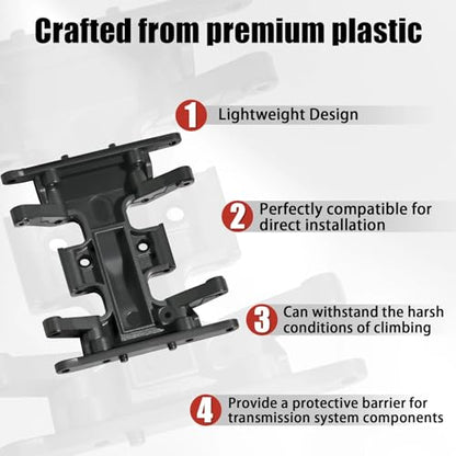 Plastic SCX24 Skid Plate Chassis Accessories, Protective Plate Center Gearbox Mount for Axial SCX24 Deadbolt C10 JLU Gladiator Bronco 1/24 RC Upgrade Parts