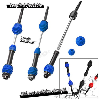 Drive Shaft CVD Axles Upgrades for 1/10 Slash VXL 4x4 Rustler Stampede Hoss VXL 4x4 4WD,4Pcs Front Rear Transmission Driveshaft Parts Hops Up,Navy Blue(Upgrades in 2023) - color: Navy Blue - 4pcs -Front Rear