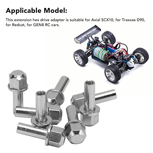RC Wheel Hub Extension Adapter, RC Wheel Hub Extension Nut Stainless Steel 8 Pcs Proof for Upgrade (20mm)
