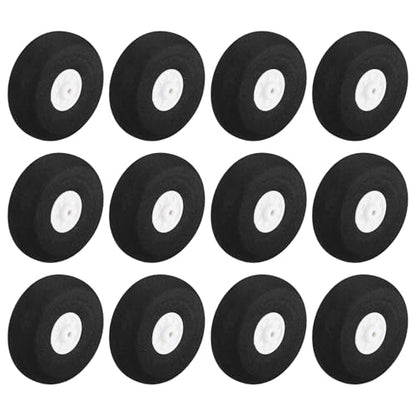 MECCANIXITY 8Pcs RC Airplane Wheels 45mm / 1.77" OD Aircraft Sponge Tire Tail Airplanes Foam Wheel Replacement for DIY Model Plane Helicopter - size: 45mm / 1.77" OD