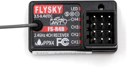 Flysky FS-R4B Receiver 2.4GHz 4CH ANT for RC Car/Boat | ANT Protocol with 4 PWM Channels. Single Antenna for Stable Signal. Real‑time Data Transmission for FS‑G7P & FS‑ST8