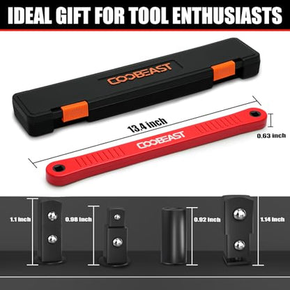 3/8" Offset Extension Wrench Impact Ready Socket Wrench Extender Tool（Red） | Versatile 1/4",3/8", 1/2" Square Drive Adapters,Universal Extensions Wrench,0° Swing Extender,for Small Place - color: Red