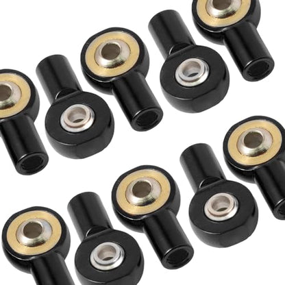 10PCS M2.5 Tie Rod End Ball Joint Aluminum Ball Head Holder Steering Linkage 13mm Upgrade Parts Compatible with HSP Tamiya Mini 4WD, RC Truck Crawler Car/Robot/Boat/Airplane Models, Black - color: Black