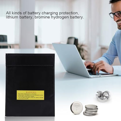 Li po Battery Fireproof Bag, Lightweight Pouch Charging SackMade of Fireproof Cloth, for Lithium Battery, Hydrogen Battery