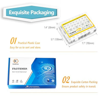 KADRICK 920Pcs Machine Screw Assortment Kit,Stainless Steel #4-40 to #10-24 | 304 Stainless Steel Phillips Pan Head SAE Screw Kit,Assorted SAE Screws Nuts & Washers,#4-40 #6-32 #8-32 #10-24 - size: SS #4-#10 920Pcs