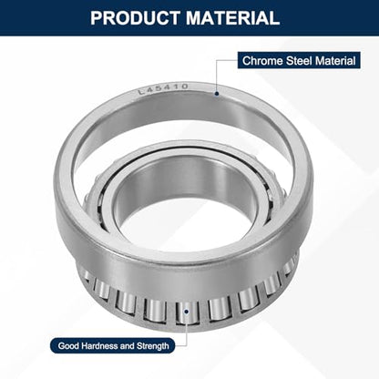 uxcell L45449/10 Tapered Roller Bearing Cone and Cup Set, 1.12" Bore x 1.97" OD x 0.57" Thick, Chrome Steel Taper Bearing Set, ABEC-3 - size: L45449/10