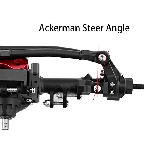 HyBDX CNC Aluminum Alloy Anodized Front and Rear Portal Axle Upgrade for 1/10 RC Rock Crawlers, Compatible with SCX10 II… (Black)