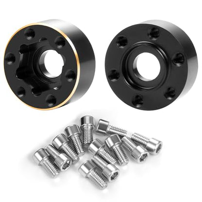 4Pcs RC Brass Weights 12mm Hex Hub Extended Adapters Widen 9mm Counterweights for 1.9inch Beadlock Wheel Rim Compatible with Axial SCX10 90046 Redcat TRX4 Gen7 D90 CC01 1/10 RC Crawler (9mm) - color: 9mm