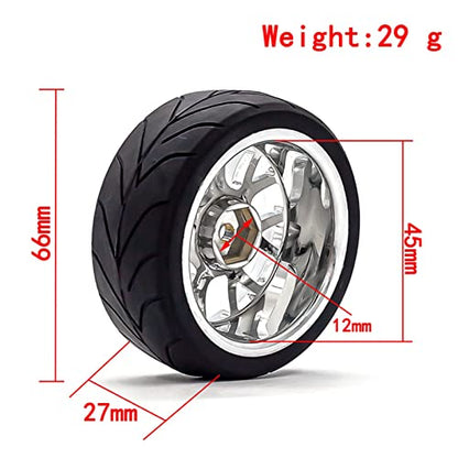 HUIOP RC Drift Tires - 4pcs Replacements for 1/10 HSP94123, 94122, D5 Yokomo RC Drift Car