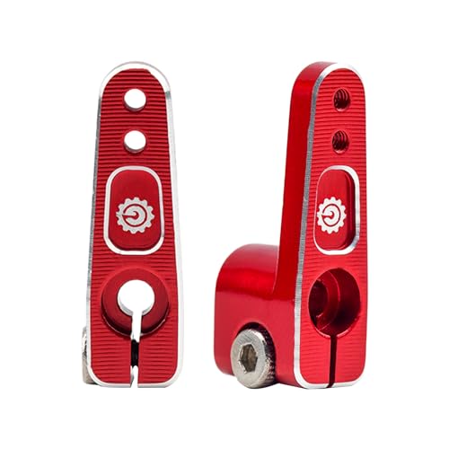 2PCS 15T SCX24 Servo Horn for EMAX ES08MA Suitable for Axial SCX24 AX24 90081 Etc 1/24 RC Crawler Car Upgrades (Red) - color: Red