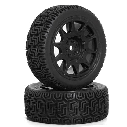 68mm 4 PCS 1/10 Runflat Tire 1.9 inch Rally Tire L001 for 1:10 Tamiya xv02 Maze Tire Lc PTG Off-road 94123 Kyosho FW06 etc. (black) - color: black