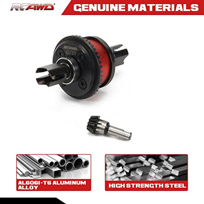 RCAWD 40Cr Front Rear 43T Diff Set & 10T Main Input Gear for ARRMA 6S Felony Fireteam Infraction Mojave Kraton Notorious Outcast Talion Typhon 6S & Limitless Roller Upgrade Part #ARA310990#ARA310979