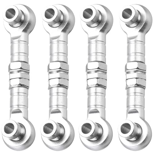 MECCANIXITY 4pcs Steering Servo Turnbuckle Rod RC Aluminum Alloy Linkages for HSP 1/10 94123 On-Road RC Car(White) - color: White, size: 32mm