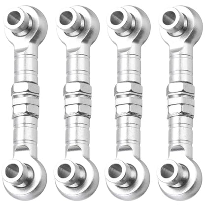 MECCANIXITY 4pcs Steering Servo Turnbuckle Rod RC Aluminum Alloy Linkages for HSP 1/10 94123 On-Road RC Car(White) - color: White, size: 32mm