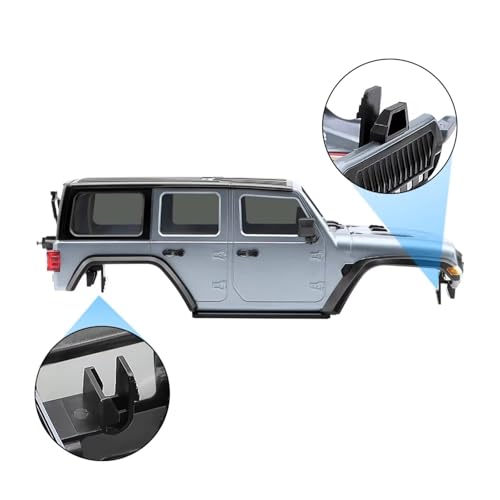 Rc Frame Chassis Parts For TRX4M For Bronco For Defender 1/18 6.10" Wheelbase ABS Hardtop Body Kit With F&R Bumpers RC Crawler Parts Replacement(Gray) - color: Gray