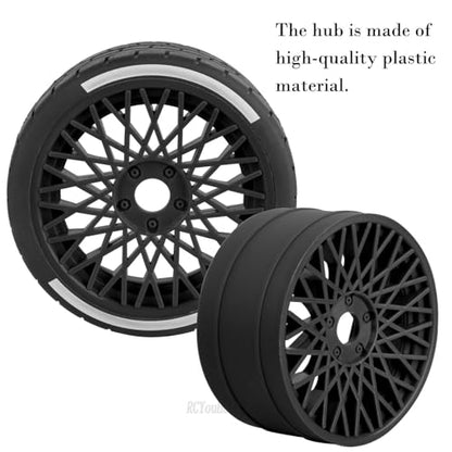 RC (4PCS) Wheels and Tires for 1/8 Typhon 6s BLX,1/7 Infraction 6S BLX/Limitless,RC Highway Truck Tires,Plastic Wheel with Foam Inserts,Black - color: Black- (Wheel Tires)