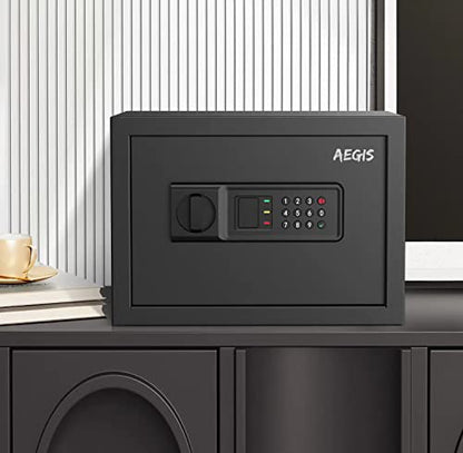 AEGIS 0.8Cu.Ft Electronic Safe Box - Digital Keypad Security Safe for Home/Office, Heavy Duty Steel Cash Box with Silent Access & Anti-Theft Alarm, Compact Wall/Floor Mount Design - size: 0.57 Cubic Feet, style: Digital Keypad