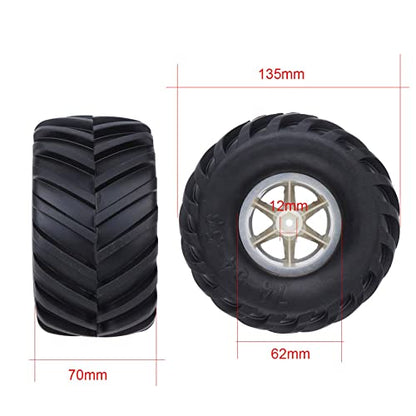 4PCS 1:10 Wheel and Tire Set for 1/10 RC Monster Truck HIMOTO HSP HPI Tamiya Kyosho - color: Black, Red