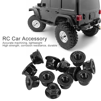 12 PCS RC Wheel Nuts, 4mm Nonslip Wheel Lock Nut, Compatible with SCX10 1/10 RC Model Car
