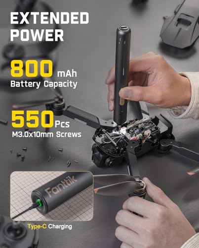 Fanttik E2 Ultra Electric Screwdriver, Precision Screwdriver Set (Grey) | 50 Magnetic Bits, 5/32''Hex Shank, 0.6N.m, RevoStor Magnetic Storage, Repair Kit for PC, Phone, 3D Printer, RC Cars, Drone - color: Space Grey