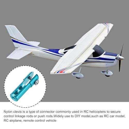 MECCANIXITY 4Pcs Metal Clevis M2 Thread Aluminum Alloy Clevis Servo Horn Tie Rod Chuck Connector with Screws for RC Airplane Car Helicopter Model Replacements,Blue - color: Blue
