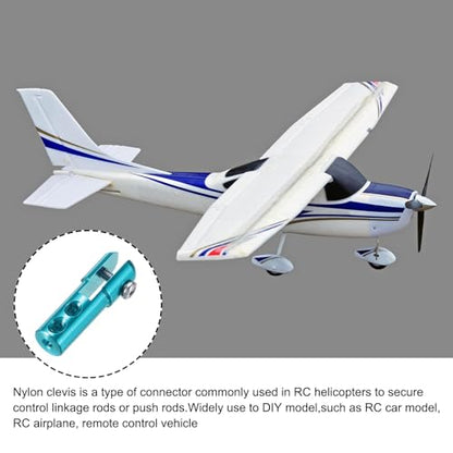 MECCANIXITY 4Pcs Metal Clevis M2 Thread Aluminum Alloy Clevis Servo Horn Tie Rod Chuck Connector with Screws for RC Airplane Car Helicopter Model Replacements,Blue - color: Blue