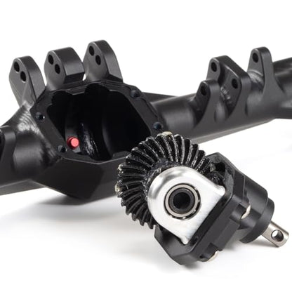 CNC Aluminum F10 Portal Axle Set with BTA Servo Mount, Front Rear Black | with 30T 8T AR44 Style Gears, Pin to Pin Width 188mm, Work with Vanquish VS4-10 Phoenix and 1/10 Scale Crawler LCG Chassis - color: Black