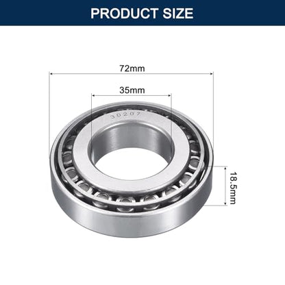 2 Pack 30207 Tapered Roller Bearing Cone and Cup Set | 35mm Bore 72mm OD 18.5mm Cup Width, Chrome Steel Wheel Bearings, ABEC-3 - size: 30207