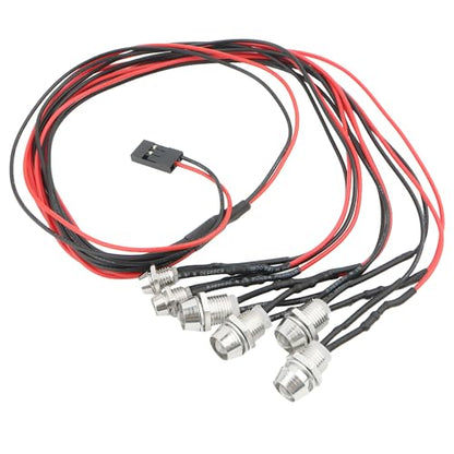 6 LEDs RC LED Light Headlights Taillight Kit Accessories Compatible with Traxxas HSP Tamiya Redcat RC4WD Axial SCX10 RC Cars Truck Tank Crawler(2 White 2 Blue 2 Red)