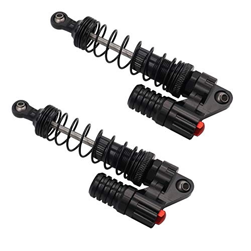 2PCS Aluminum Alloy 90mm High Strength Negative Pressure RC Car Shock Absorber Assembled Damper Compatible with Axial SCX10 D90 TRX-4 1/10 RC Rock Crawler Climb Car Truck (Black)