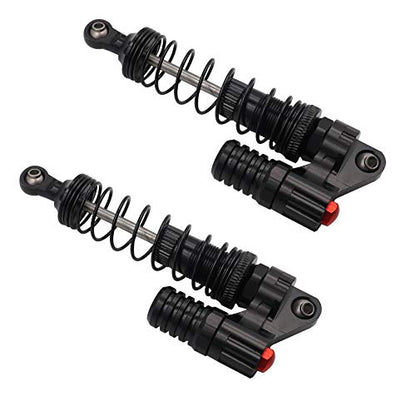 2PCS Aluminum Alloy 90mm High Strength Negative Pressure RC Car Shock Absorber Assembled Damper Compatible with Axial SCX10 D90 TRX-4 1/10 RC Rock Crawler Climb Car Truck (Black)