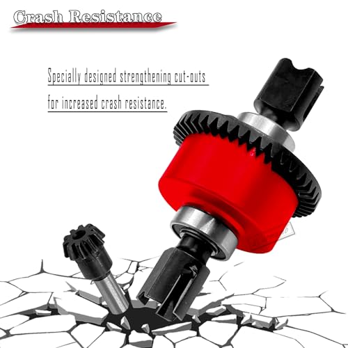 43T Differential Active with 10T Input Gear Upgrades Part for 1/7 Fireteam Mojave 1/8 Karton Notorious Outcast Talion,Metal Diff Set Hops Up,Replace #ARA310957,Red - color: Red(43T-10T)